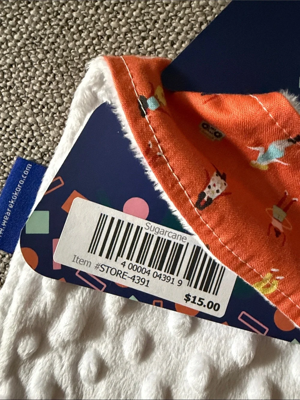 Orange Patterned Baby Bib